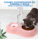 Plato Doble De Alimentacion Para Mascota Dispensador De Agua