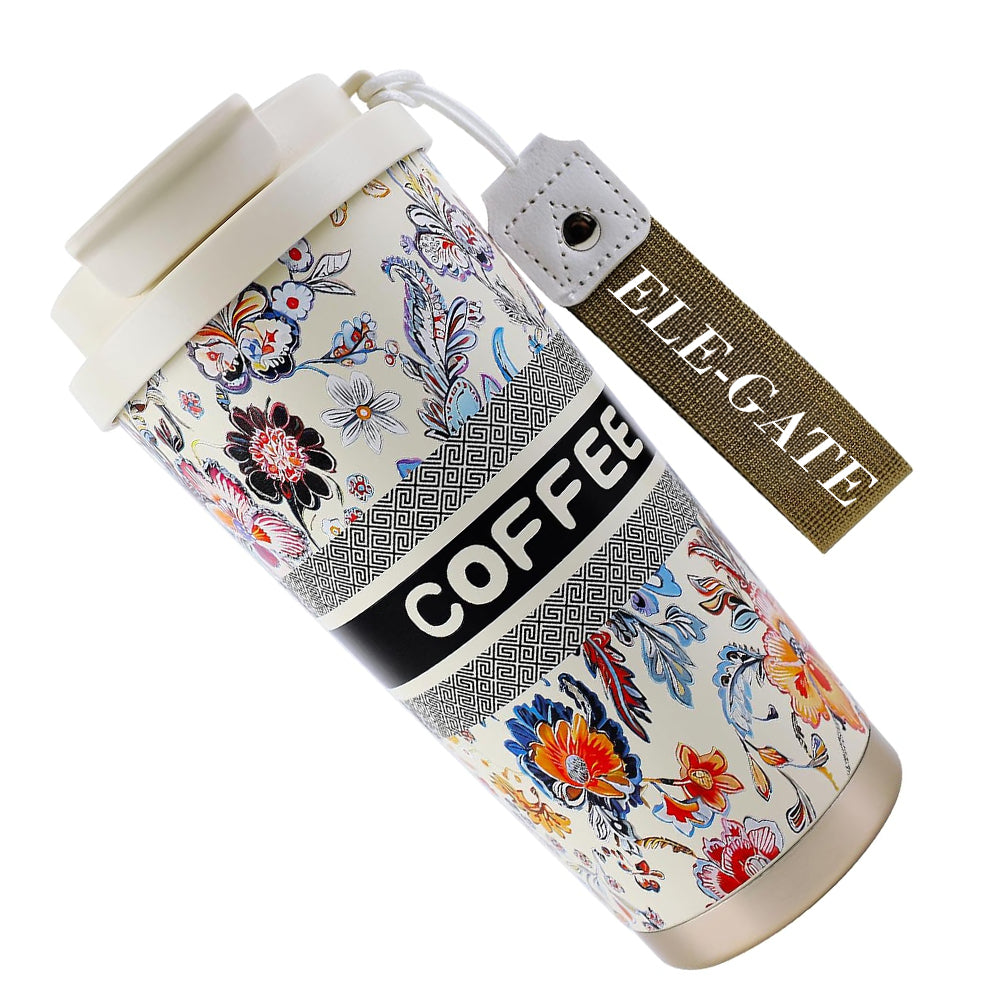 Termo Hermético Floral 500 ml para Bebidas Frías o Calientes