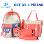 Set 4  Piezas bonito Diseño Casual Mochila económica cantidad de colores a escoger,