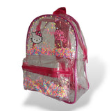 Mochila kinder  tranparente Hello Kitty facil limpieza practica y ligeras