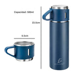 Termo con Tazas Incluidas para Té y Café de Acero Inoxidable de 500 ml.