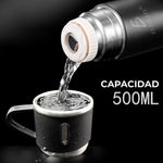 Termo con Tazas Incluidas para Té y Café de Acero Inoxidable de 500 ml.