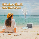 Ventilador con Panel Solar Puerto USB 60 cms diametro